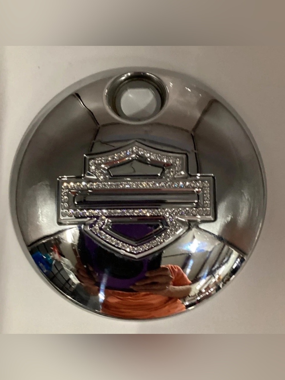 Harley-Davidson Logo Fuel Door Cover “Diamond Ice” with Crystal Accents 60974-10